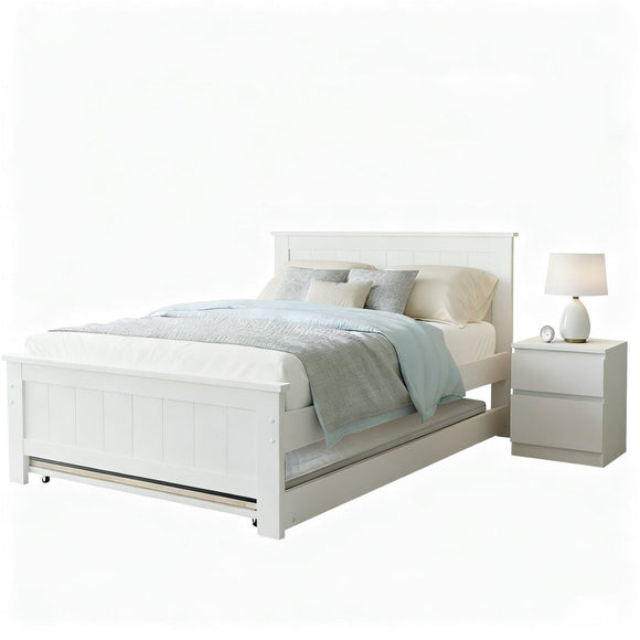 Artiss King Single Bed Frame and Bedside Table - RnR Galore