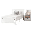 Artiss King Single Bed Frame and Bedside Table White - RnR Galore