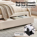 Artiss King Single Bed Frame with Storage Drawer Upholstered Velvet Platform Bed LED Headboard - RnR Galore