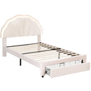 Artiss King Single Bed Frame with Storage Drawer Upholstered Velvet Platform Bed LED Headboard - RnR Galore