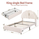 Artiss King Single Bed Frame with Storage Drawer Upholstered Velvet Platform Bed LED Headboard - RnR Galore