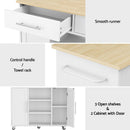 Artiss Kitchen Island Trolley Rolling Serving Cart Storage Drawer Cabinet 100cm White - RnR Galore
