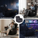Artiss Manual Massage Recliner Chair for Living Room, Leather Sofa Lounge Reclining Chair with 2 USB Port, 160° Recline Reading Chair with 20CM Wide Armrests, 8 Point Vibration & Lumbar Heat, Black - RnR Galore