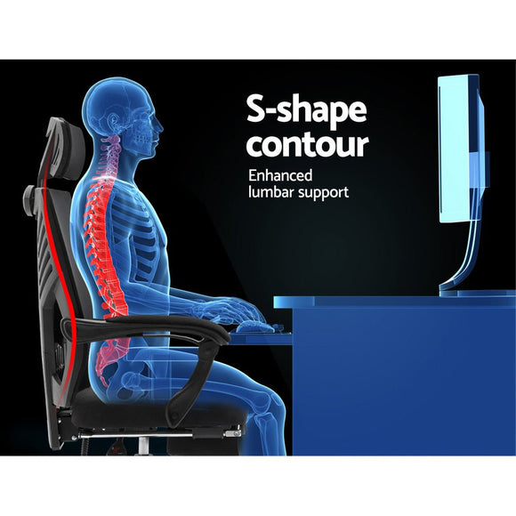 Artiss Mesh Office Chair Recliner Black - RnR Galore