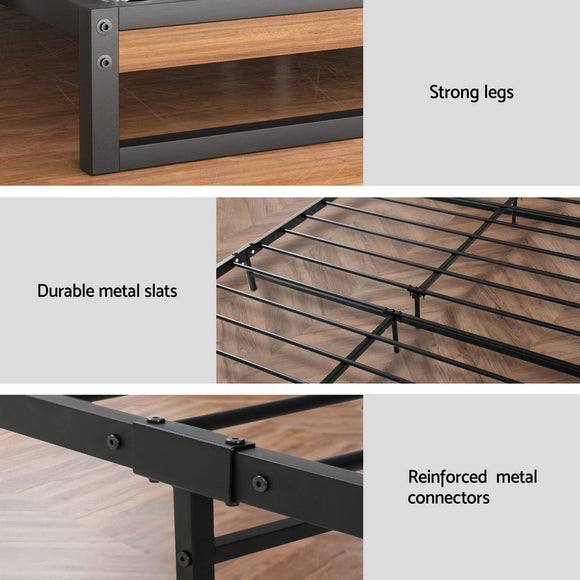 Artiss Metal Bed Frame King Single Size Beds Platform with Mattress - RnR Galore