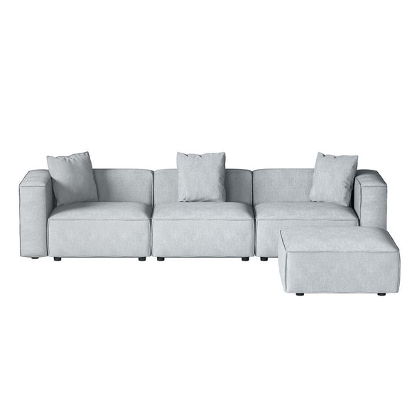 Artiss Modular Sofa Chaise Set 4 - Seater Grey - RnR Galore
