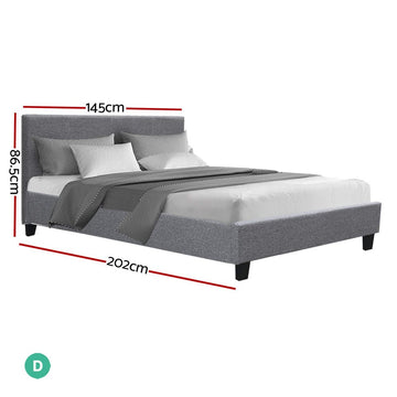 Artiss Neo Bed Frame Fabric - Grey Double - RnR Galore