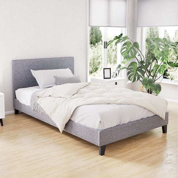 Artiss Neo Bed Frame Fabric - Grey Single - RnR Galore