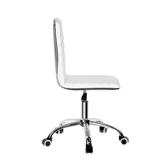 Artiss Office Chair Conference Chairs PU Leather Low Back White - RnR Galore