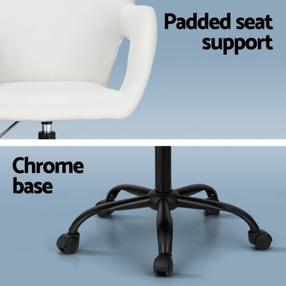 Artiss Office Chair Mid Back White - RnR Galore