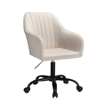 Artiss Office Chair Velvet Seat Cream - RnR Galore