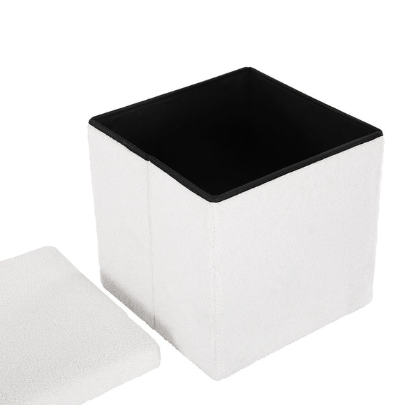 Artiss Ottoman Storage Foot Stool Vanity Square Teddy - RnR Galore