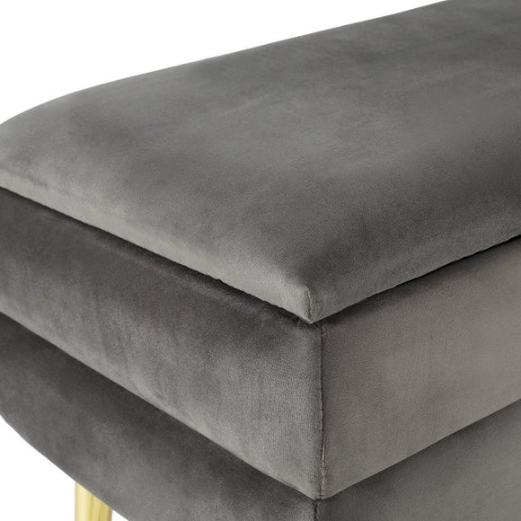 Artiss Ottoman Storage Foot Stool Velvet Grey - RnR Galore