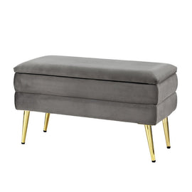 Artiss Ottoman Storage Foot Stool Velvet Grey - RnR Galore