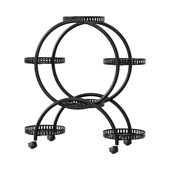 Artiss Plant Stand 6 Tier Metal Flower Pot Rack Wheels - RnR Galore