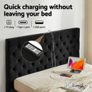 Artiss Queen Bed Frame Storage Charging Station Upholstered 3 Drawers USB Type - C - RnR Galore