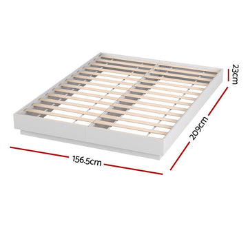 Artiss Queen Bed Frame with 16Colour Led Light Wooden Platform Bed Base DAYGLOW - RnR Galore