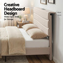 Artiss Queen Bed Frame with Storage Adjustable Headboard Platform Base Linen Fabric Charging Ports - RnR Galore