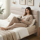 Artiss Queen Bed Frame with Storage Adjustable Headboard Platform Base Linen Fabric Charging Ports - RnR Galore