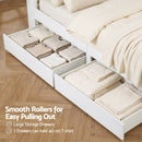 Artiss Queen Bed Frame with Storage Drawers White Platform Bedframe with Bookcase Headboard Charging Station Led Light - RnR Galore