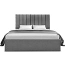 Artiss Queen Bed Frame with Storage Grey Velvet Headboard Gas Lift Platform Base - RnR Galore