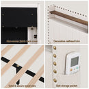 Artiss Queen Upholstered Bed Frame with Shelf Storage Drawers Charging Station Mood Lighting Linen - RnR Galore