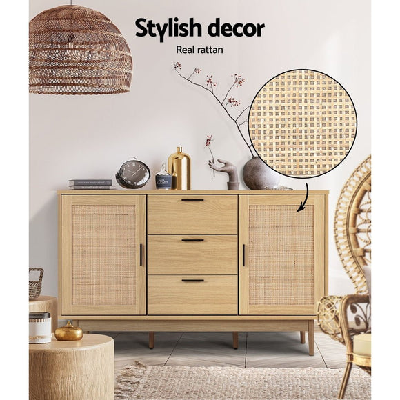 Artiss Rattan Buffet Sideboard - BRIONY Oak - RnR Galore
