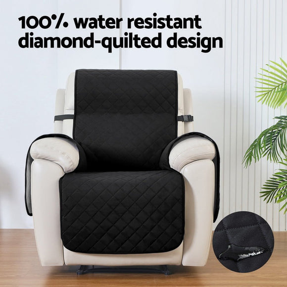 Artiss Recliner Chair Cover 100% Water Resistant Black - RnR Galore