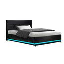 Artiss RGB LED Bed Frame King Single Size Gas Lift Base Storage Leather LUMI - RnR Galore