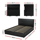 Artiss RGB LED Double Bed Frame with Beside Table Set 16 Colour Mood Lighting - RnR Galore