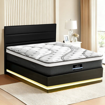 Artiss RGB LED Queen Bed Frame with 32cm Giselle Mattress Set - RnR Galore