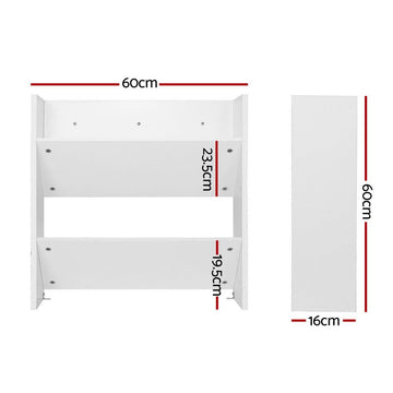 Artiss Shoe Rack 2 - tier 12 Pairs Wall Mounted x2 - White - RnR Galore