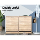 Artiss Shoe Rack Cabinet 24 Pairs 3 - tier Wood Nina - RnR Galore