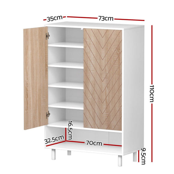 Artiss Shoe Rack Cabinet 24 Pairs 6 - tier White - RnR Galore
