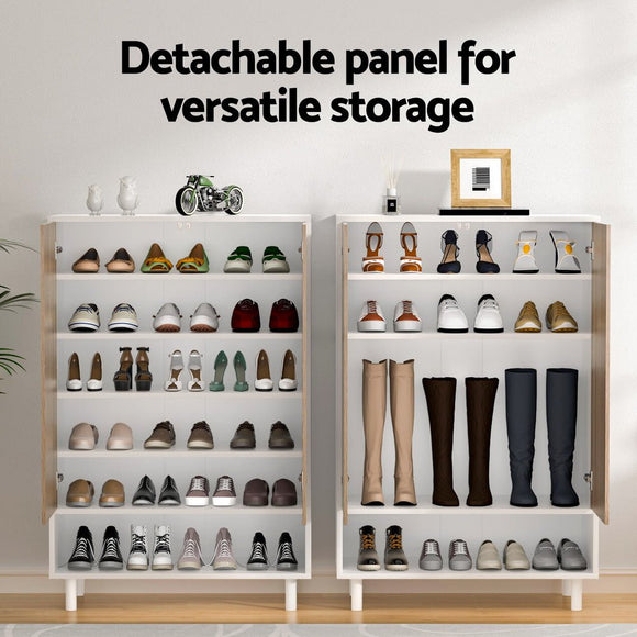 Artiss Shoe Rack Cabinet 24 Pairs 6 - tier White - RnR Galore