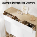 Artiss Shoe Rack Cabinet 25 Pairs Storage Cupboard Pine&White - RnR Galore