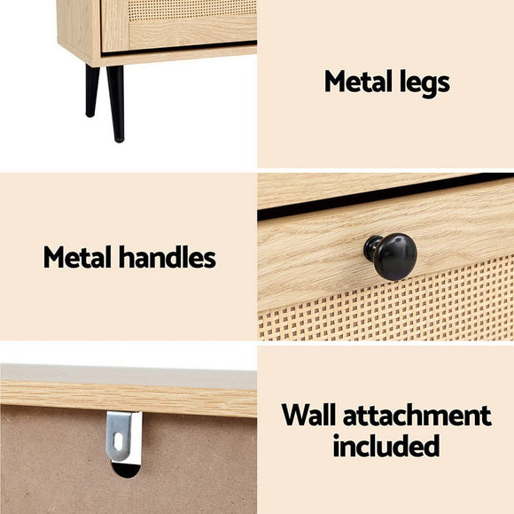 Artiss Shoe Rack Cabinet 3 Flip - out Drawers Pine - RnR Galore