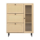 Artiss Shoe Rack Cabinet 3 Flip - out Drawers Pine - RnR Galore