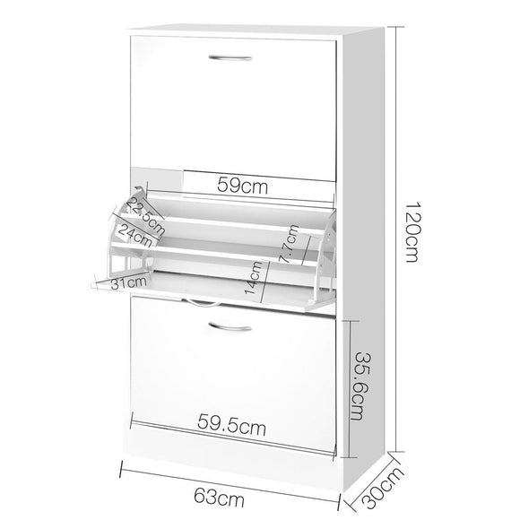 Artiss Shoe Rack Cabinet 36 Pairs Adjustable Shelves Ivy - RnR Galore