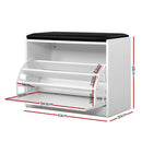 Artiss Shoe Rack Cabinet Bench 15 Pairs White Kyla - RnR Galore