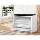 Artiss Shoe Rack Cabinet Bench 15 Pairs White Kyla - RnR Galore