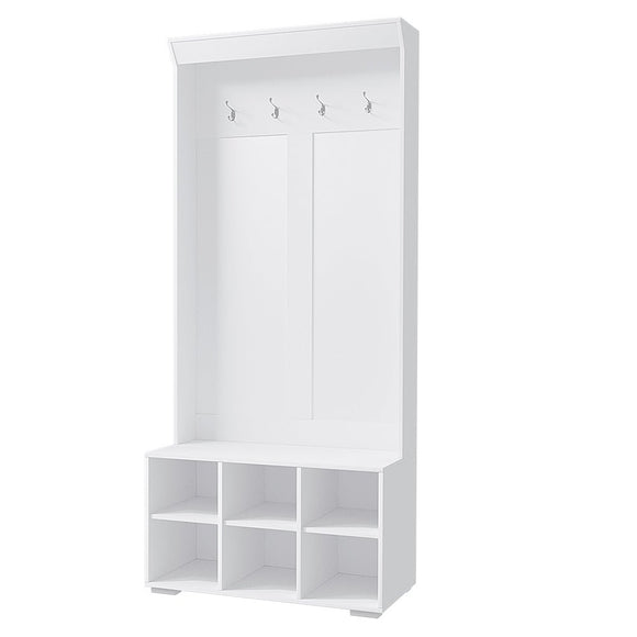Artiss Shoe Rack Cabinet Hall Tree Coat Rack 180CM White - RnR Galore