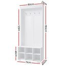 Artiss Shoe Rack Cabinet Hall Tree Coat Rack 180CM White - RnR Galore