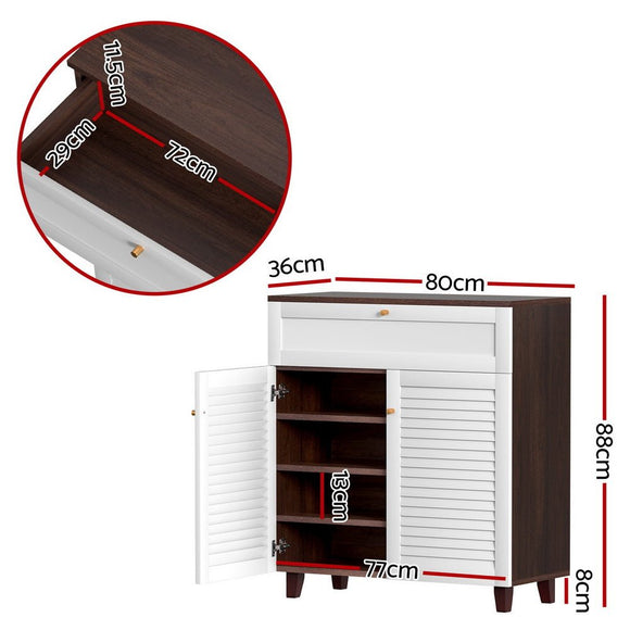 Artiss Shoe Rack Cabinet Shoes Storage Drawer 16 Pairs - RnR Galore