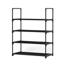 Artiss Shoe Rack Cabinet Stackable 4 - tier 12 Pairs Black - RnR Galore