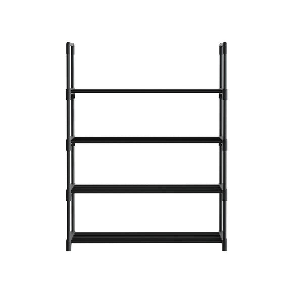 Artiss Shoe Rack Cabinet Stackable 4 - tier 12 Pairs Black - RnR Galore