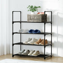 Artiss Shoe Rack Cabinet Stackable 4 - tier 12 Pairs Black - RnR Galore