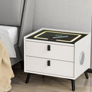 Artiss Smart Bedside Table 2 Drawers with Wireless Charging Ports LED White AIKA - RnR Galore