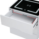 Artiss Smart Bedside Table 3 Drawers with Wireless Charging Ports LED White ADAD - RnR Galore