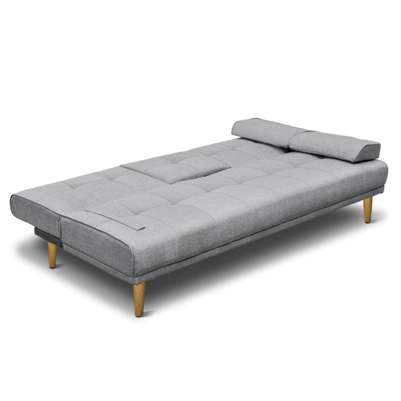 Artiss Sofa Bed 188CM Grey Faux Linen - RnR Galore